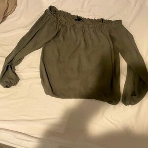 Woman’s olive green off the shoulder top size medium
